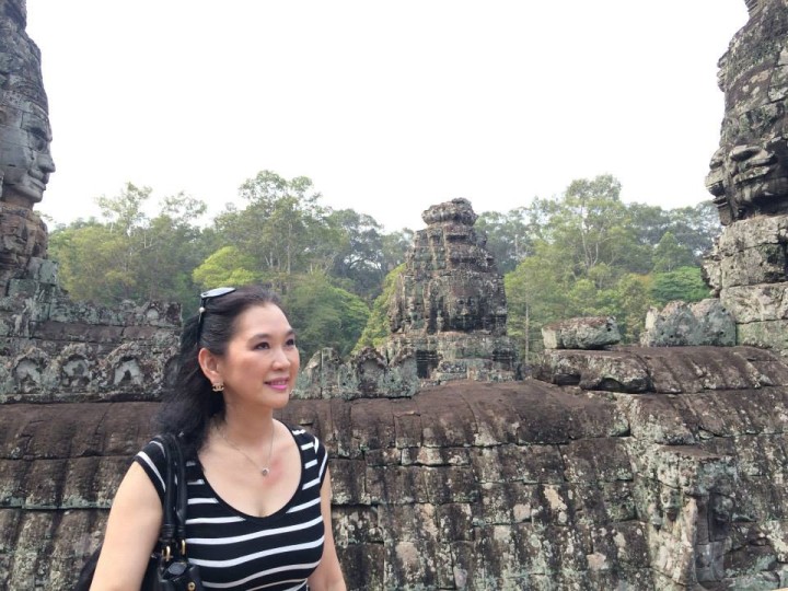 Mum at Angkor Thom in Cambodia