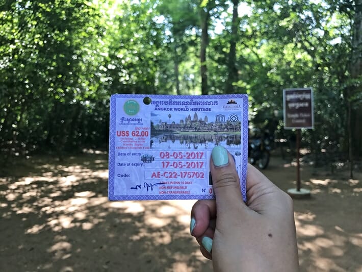 Ticket for Angkor Archaeological Park in Siem Reap Cambodia