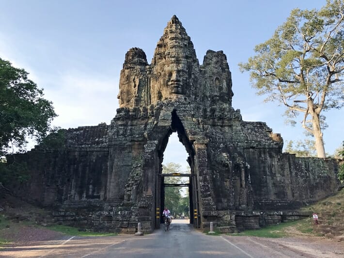 South Gate of Angkor Archaeological Zone in Siem Reap Cambodia