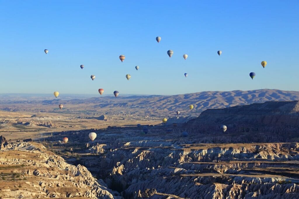 Balloons flying in Cappadocia Turkey