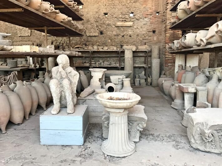 Archaeological findings in Pompeii Italy