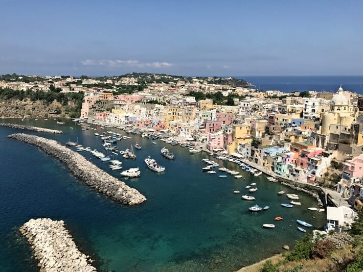 View of Procida in Italy
