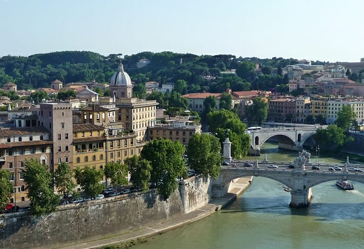 View of Rome from Ponte di Sant Angelo in Rome