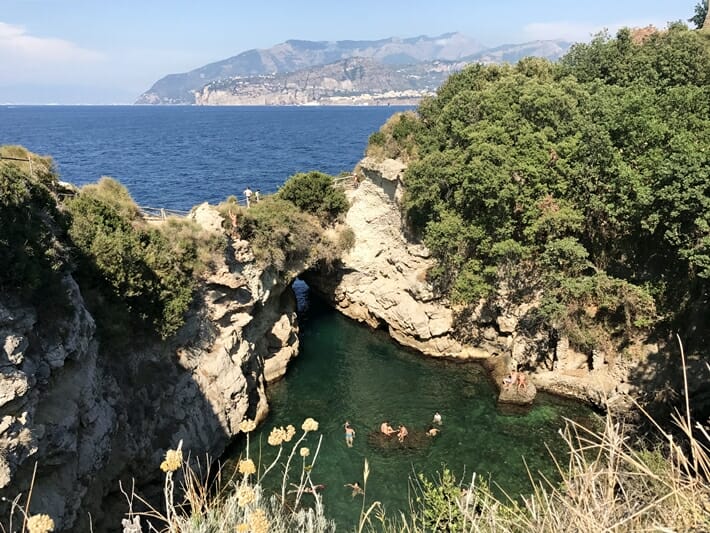 Bagni della Regina Giovanna swimming hole near Sorrento in Italy