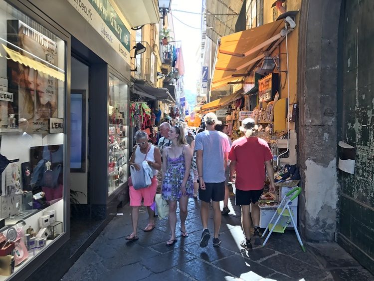 Walking in the historic centre in Sorrento Italy