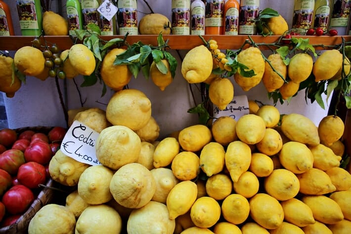 Lemons in the Amalfi Coast in Italy
