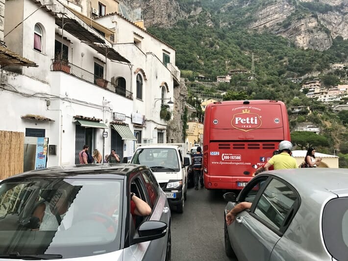 Traffic in the Amalfi Coast in Italy