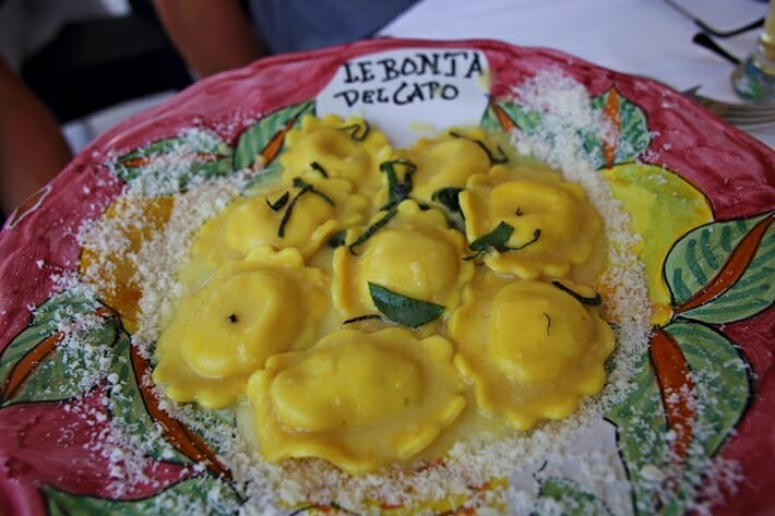 Lemon ravioli in the Amalfi Coast in Italy