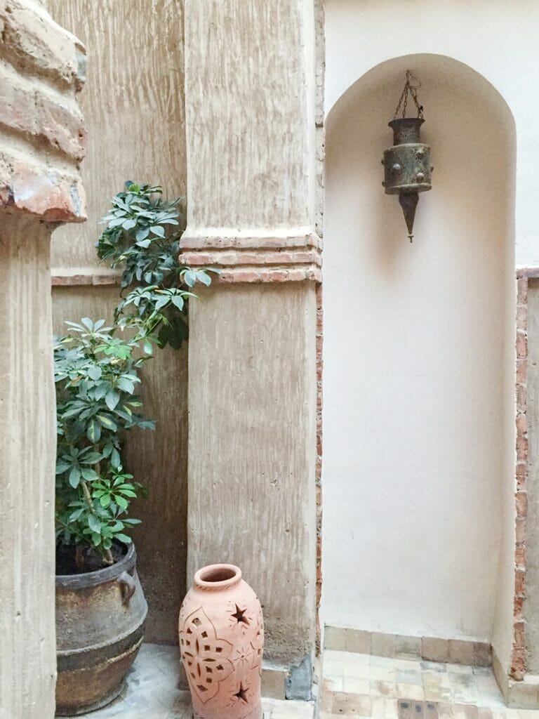Architectural features at Riad Palmier in Marrakech Morocco