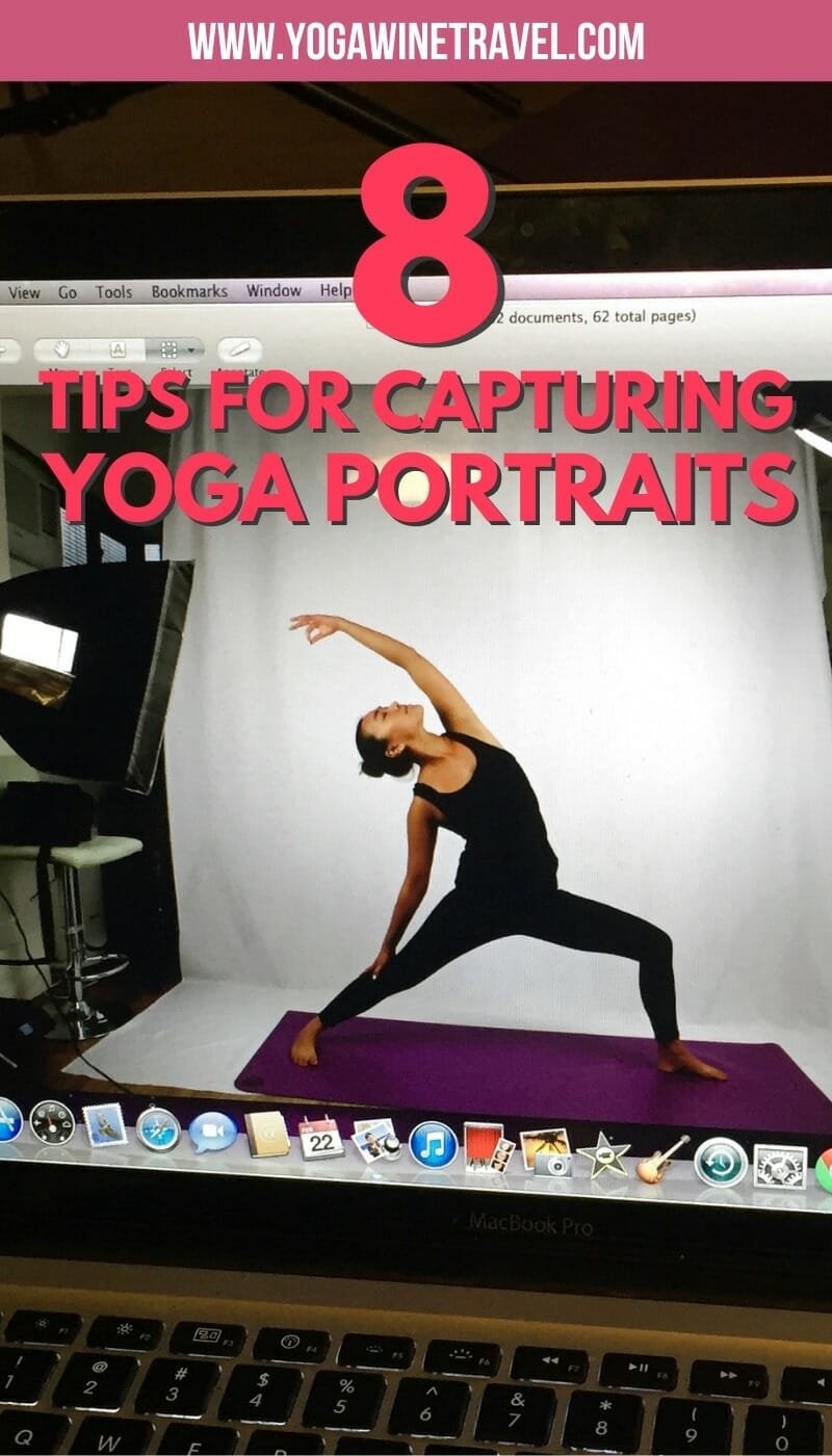Screenshot of Yoga portrait studio session with text overlay