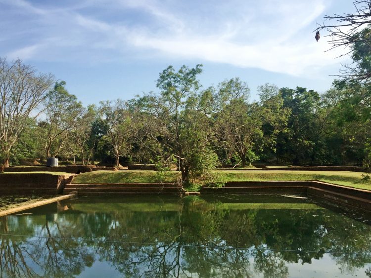 Gardens and ponds at the base of Sigiriya in Sri Lanka