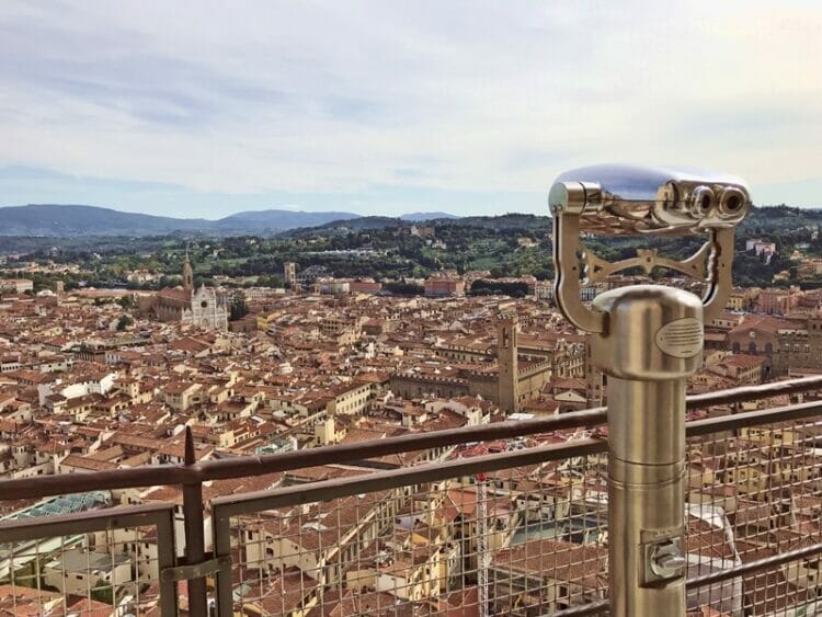 Binoculars at the Duomo in Florence Italy