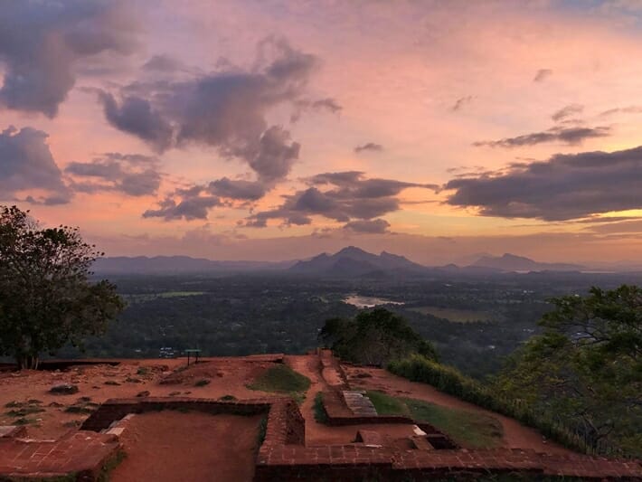 Sunset view from Sigiriya Rock in Sri Lanka