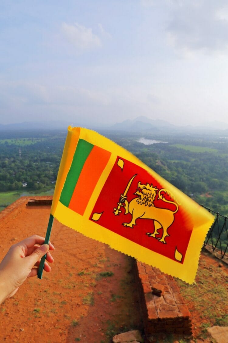 Sri Lanka flag at Sigiriya in Sri Lanka