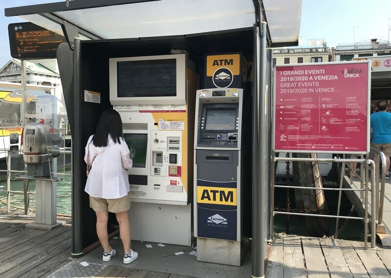 ACTV ticket machine in Venice Italy