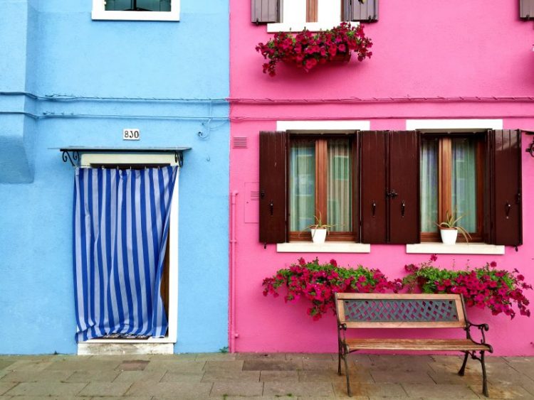 Colourful houses in Burano Italy
