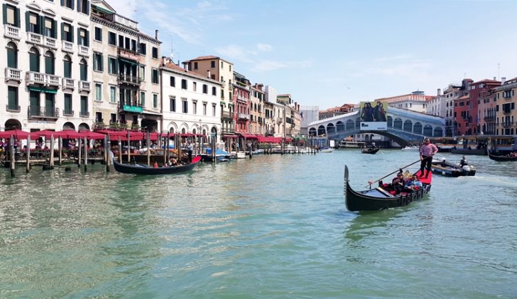 Gondola ride in Venice Italy