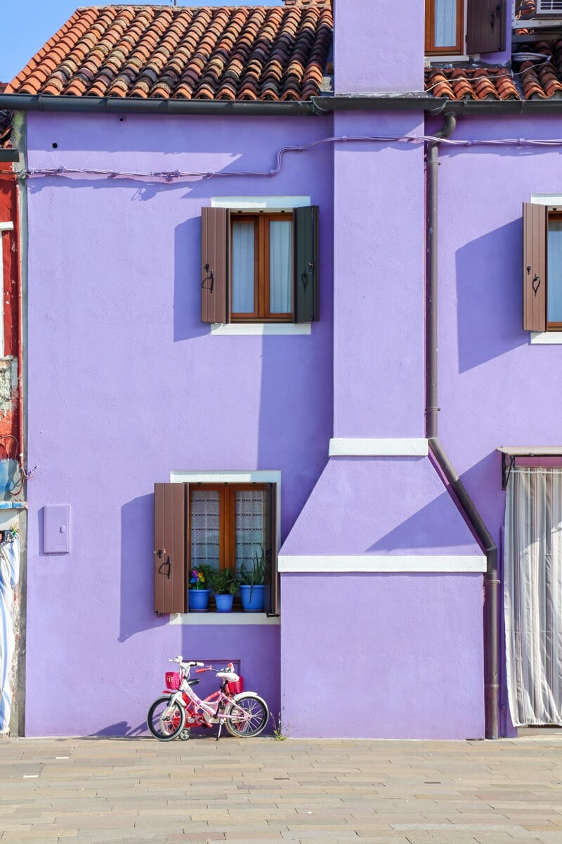Purple house in Burano Italy