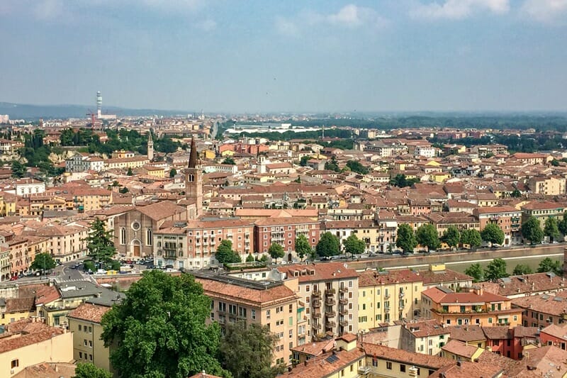 Verona skyline in Italy