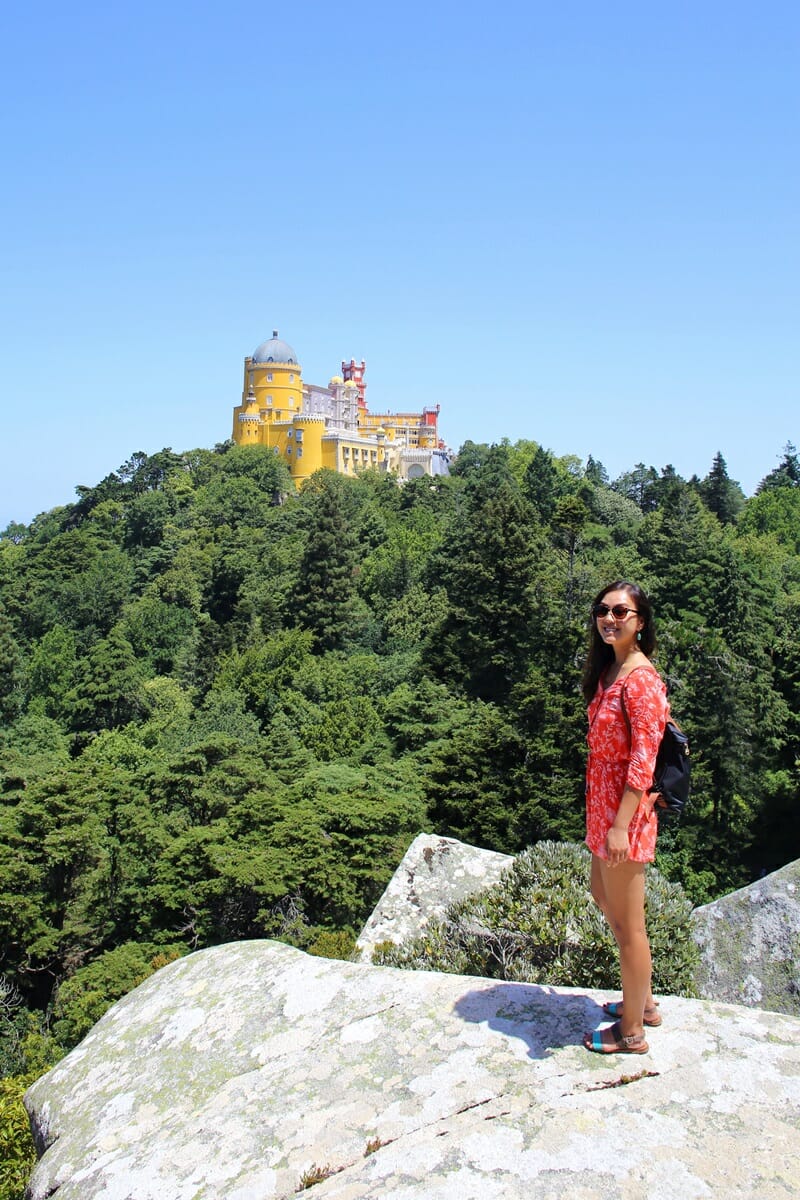 View of Pena Palace in Sintra Portugal