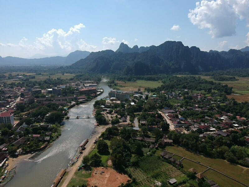 Vang Vieng Laos drone photo