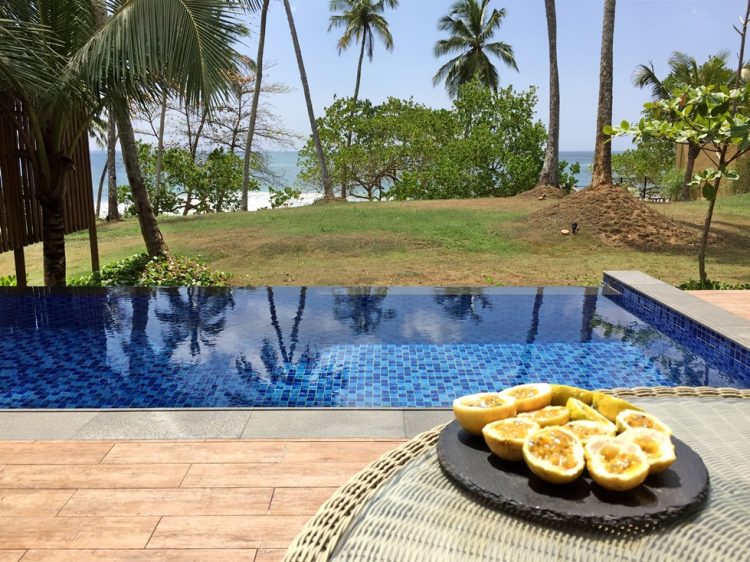 Passionfruit by the pool at Anantara Peace Haven Tangalle Resort in Sri Lanka
