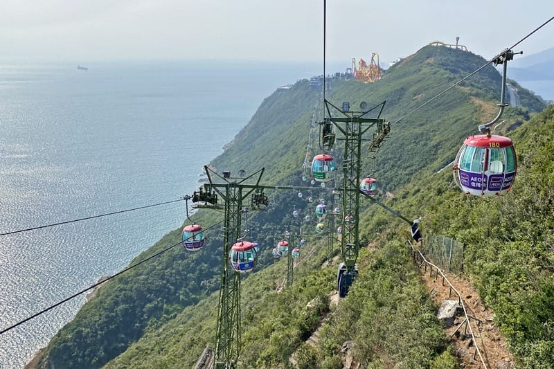 Cable cars at Ocean Park in Hong Kong
