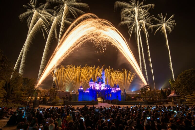 Fireworks at Hong Kong Disneyland in Hong Kong