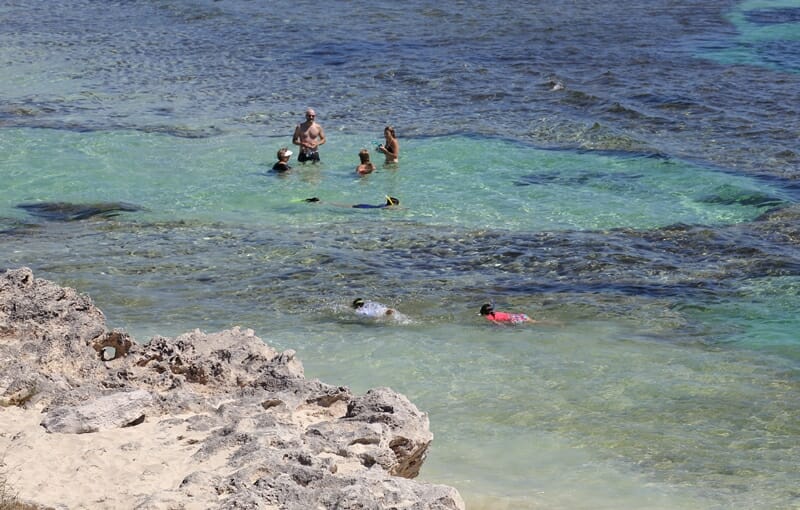 Snorkeling at the Basin on Rottnest Island in Western Australia