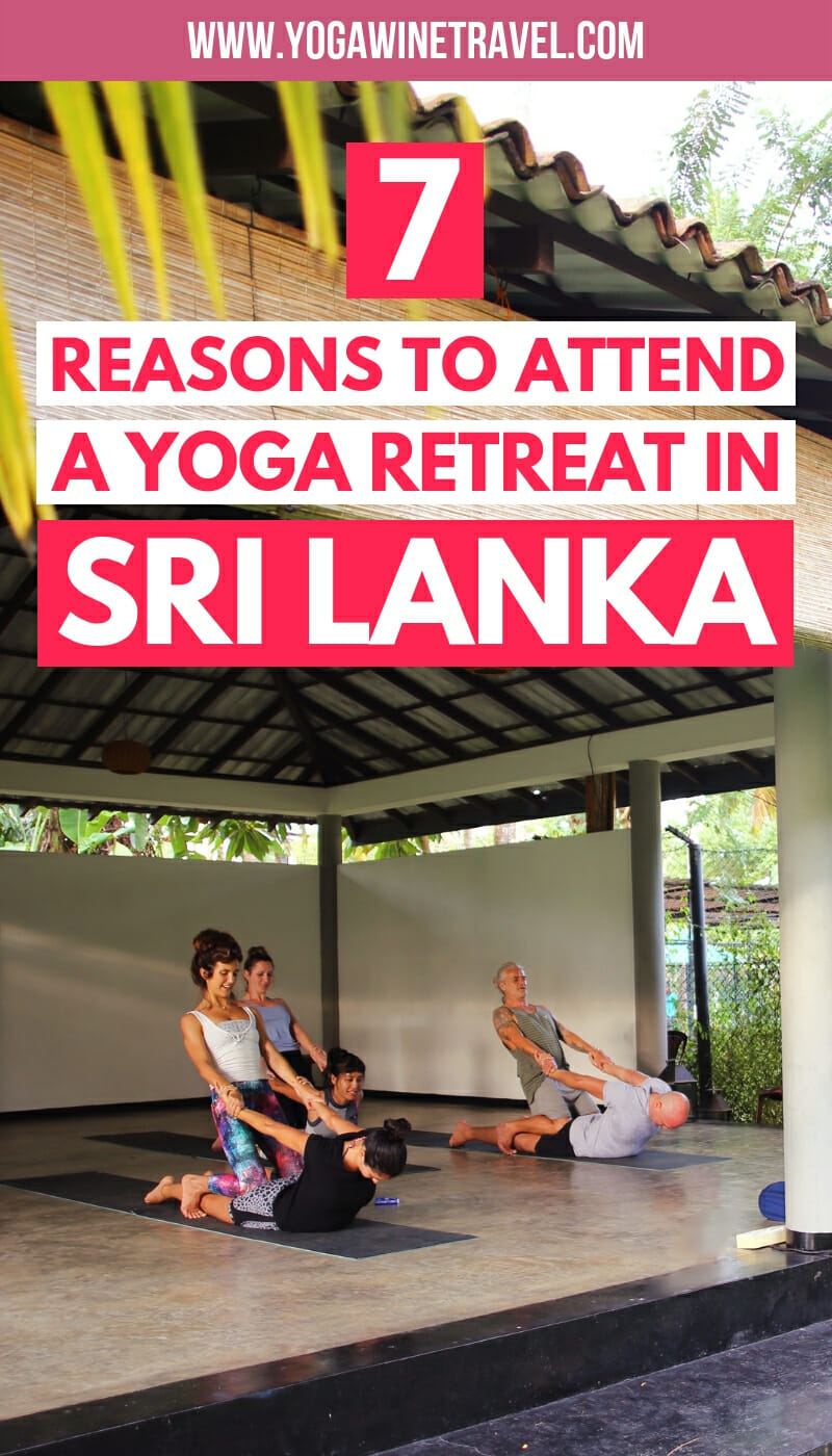 Yoga retreat in Sri Lanka with text overlay