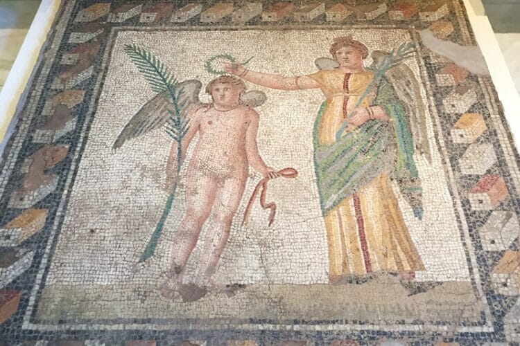 Mosaics in the The Museum of the History of the Olympic Games in Antiquity in Olympia Greece
