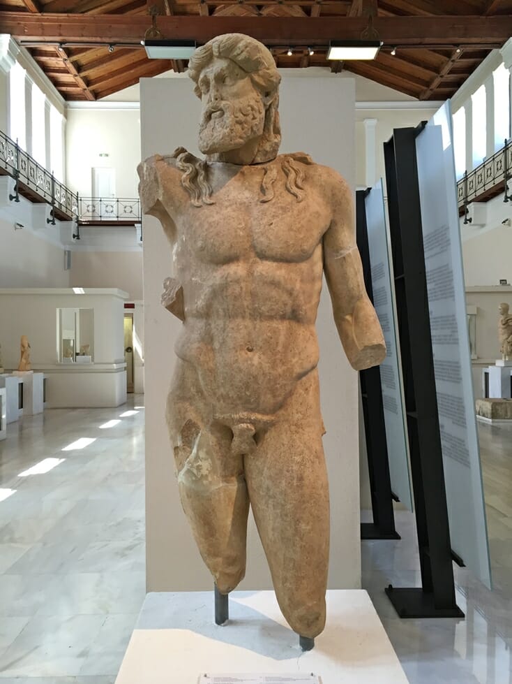 Statue of Zeus in The Museum of the History of the Olympic Games in Antiquity in Olympia Greece