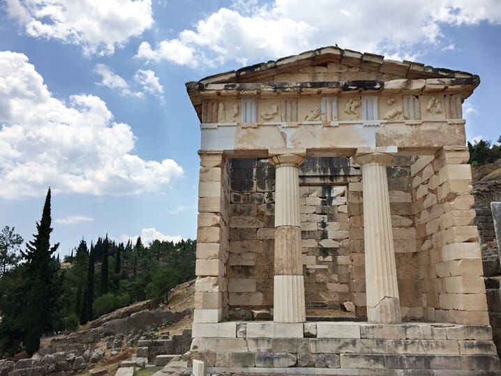 The treasury of the Siphnians in Delphi Greece