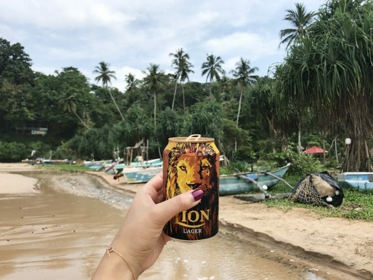 Lion Beer on Talalla Beach in Sri Lanka