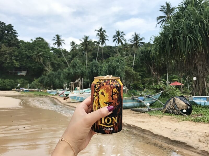 Lion Beer on Talalla Beach in Sri Lanka