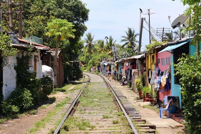 Train tracks in Sri Lanka near Colombo