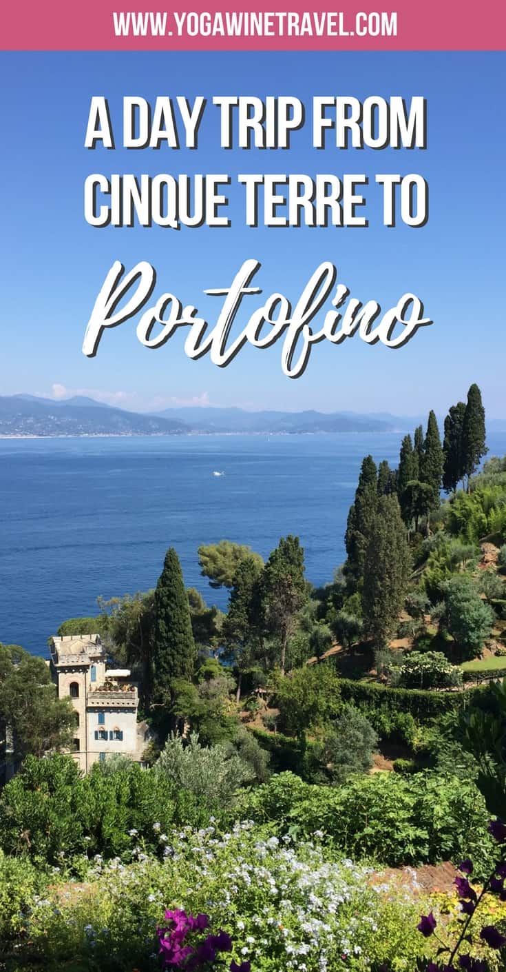View of Portofino in Italy with text overlay