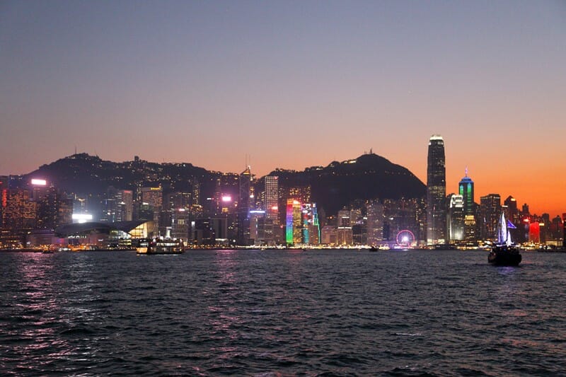 Sunset cruise in Hong Kong