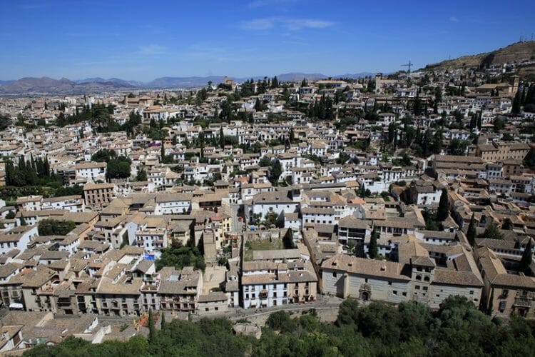 Alhambra Alcazaba View in Granada Spain
