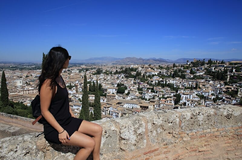 View of Alcazaba in Granada Spain