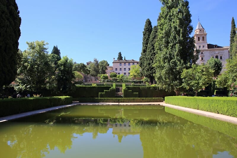 Gardens in Alhambra Granada Spain