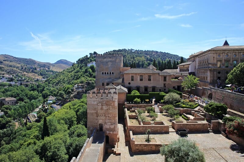 Alhambra gardens in Granada Spain