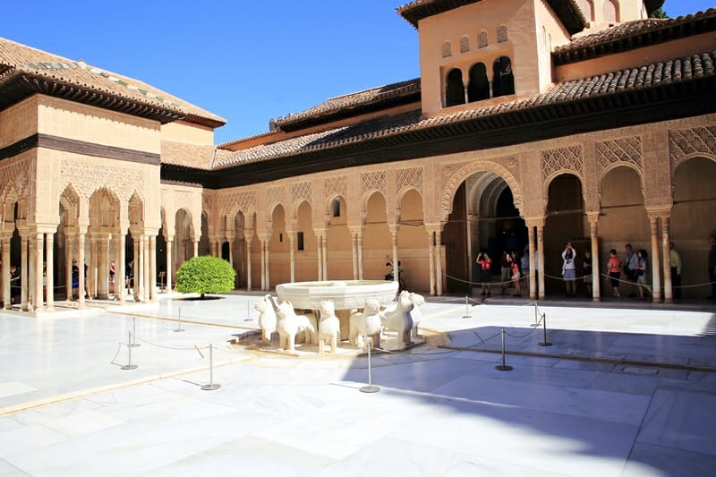 Nasrid Palaces in Alhambra Granada in Spain