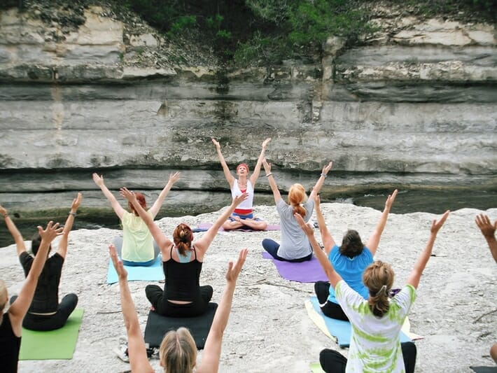 People on Yoga retreat