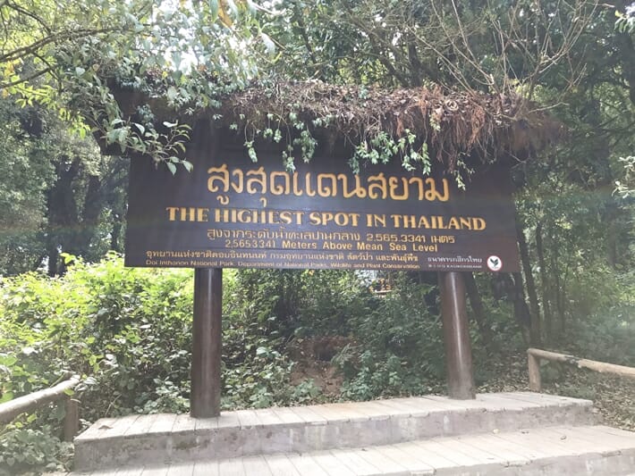 The Highest Point in Thailand in Doi Inthanon National Park in Thailand