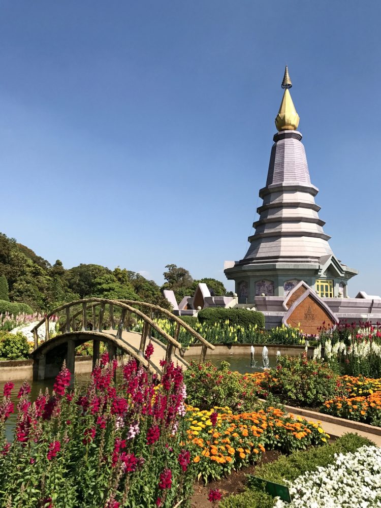 Royal Pagodas and the Gardens in Doi Inthanon National Park in Thailand
