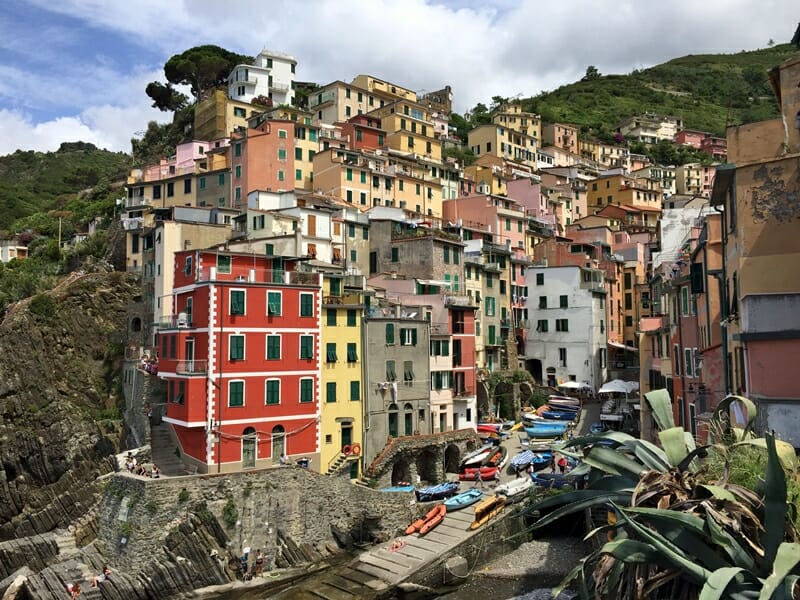 Riomaggiore marina in Cinque Terre Italy