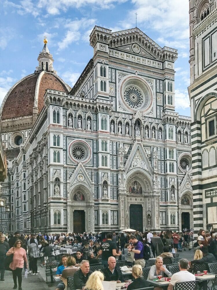 Restaurants in front of the Duomo in Florence Italy