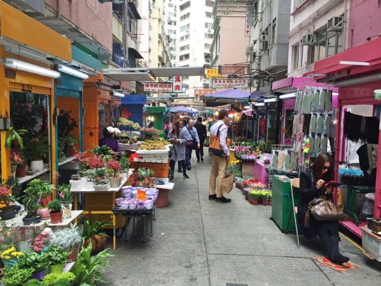 Gresson Street flower market Hong Kong