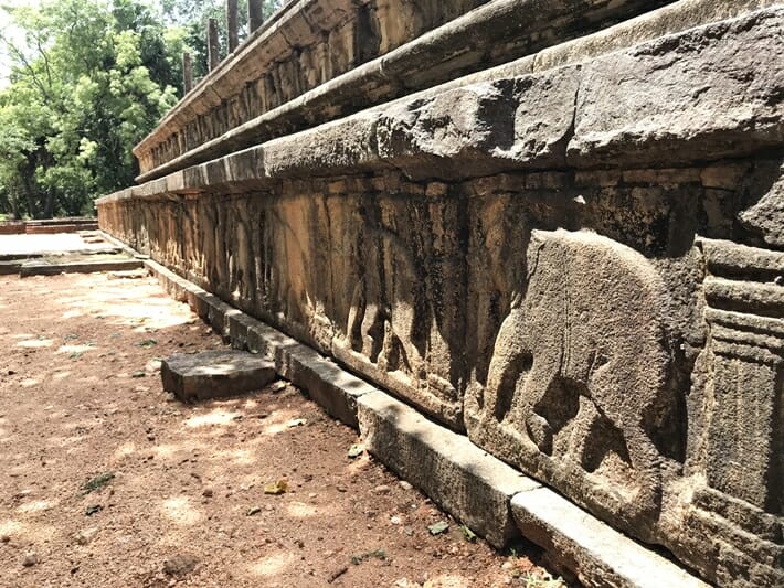 Rock carvings at Royal Palace Polonnaruwa Sri Lanka